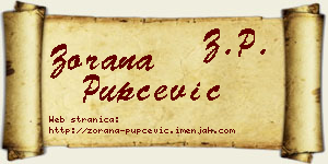 Zorana Pupčević vizit kartica
